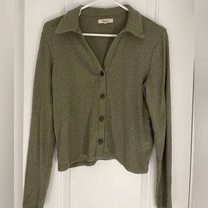 Madewell olive green cardigan size small LIKE NEW